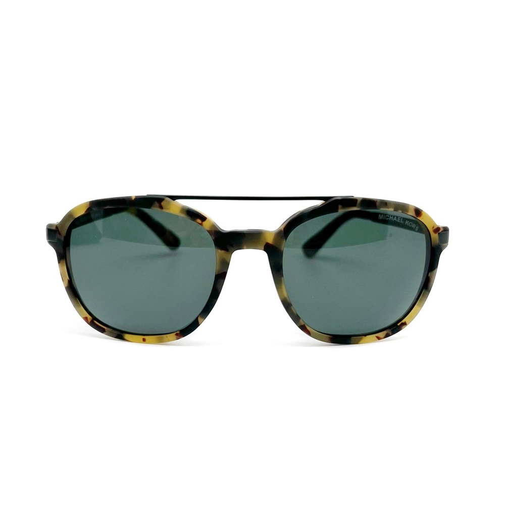 Michael Kors Milo Sunglasses Matte Tortoise Frame Green Lens